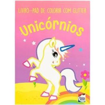 Imagem de LIVRO-PAD DE COLORIR COM GLITTER - UNICORNIOS