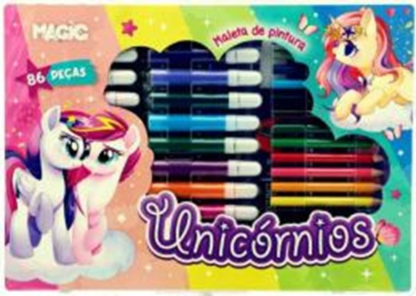 Picture of MALETA DE PINTURA 86 PECAS UNICORNIO