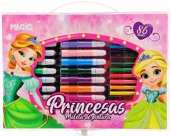 Picture of MALETA DE PINTURA 86 PECAS PRINCESAS
