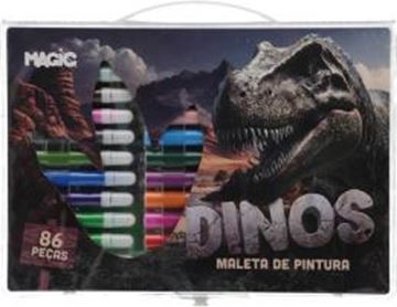 Imagem de MALETA DE PINTURA 86 PECAS DINOSSAUROS